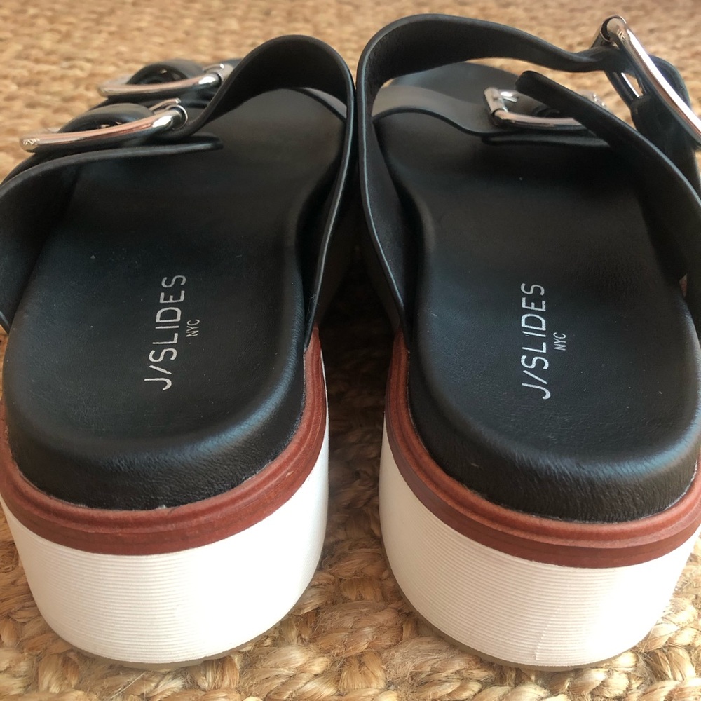 New: J Slides Bowie Leather Double Band Sandal. Size 9 - Picture 9 of 14